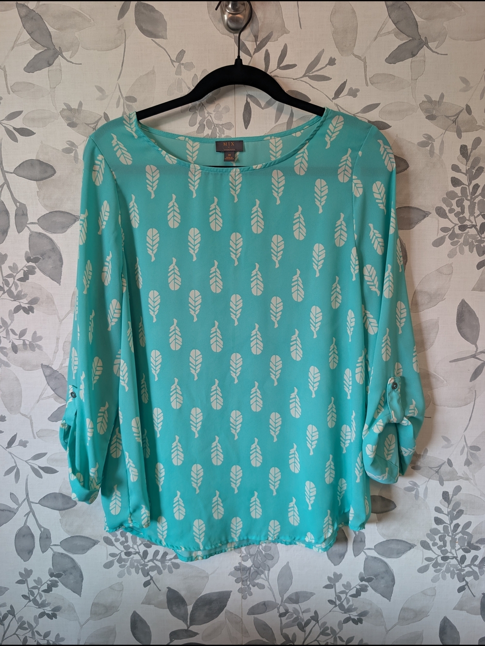 Women's Mint Green Printed Blouse
